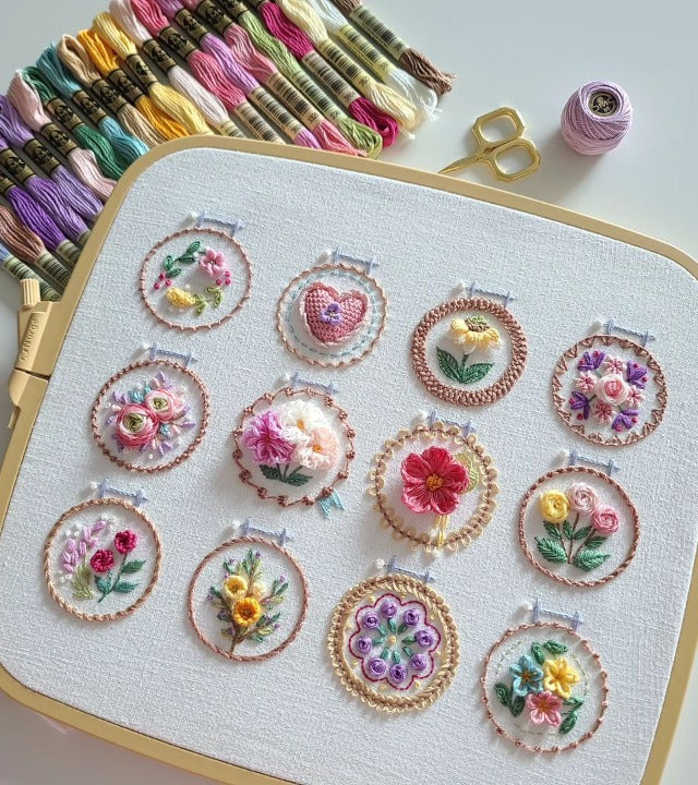 Florette™ | Kleines Blumenrahmen-Stickset