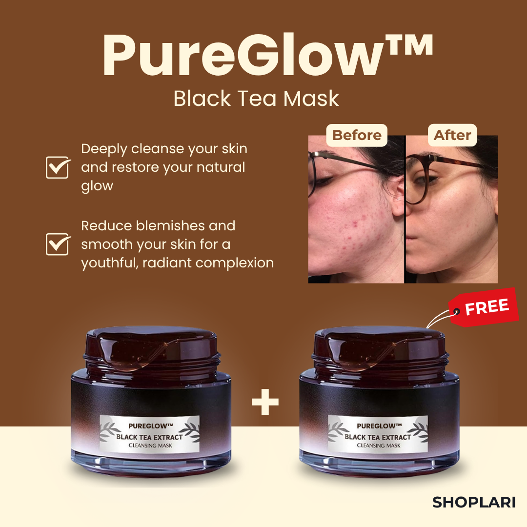 RadianceRush™ | Black Tea Power-Maske — Klare, strahlende Haut, die alle Blicke magisch anzieht! (2 Stück)