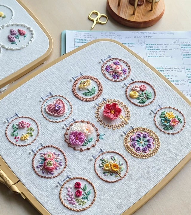 Florette™ | Kleines Blumenrahmen-Stickset