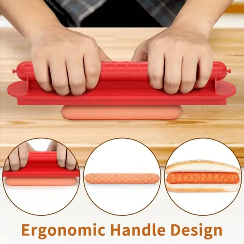 DogSlice™ | Perfekter Criss-Cross Hotdog-Schneider – Saftige, gleichmäßig gegarte Würstchen