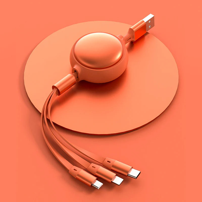 ChargePro | 3-in-1 aufrollbares Ladekabel - Laden Sie ALLE Ihre Geräte mit einem Kabel auf!