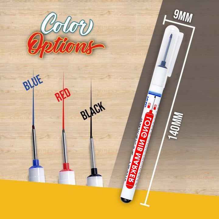 DeepMark™ | Tieflochmarker mit langer Spitze – Wischfest & wasserfest (3er-Set)