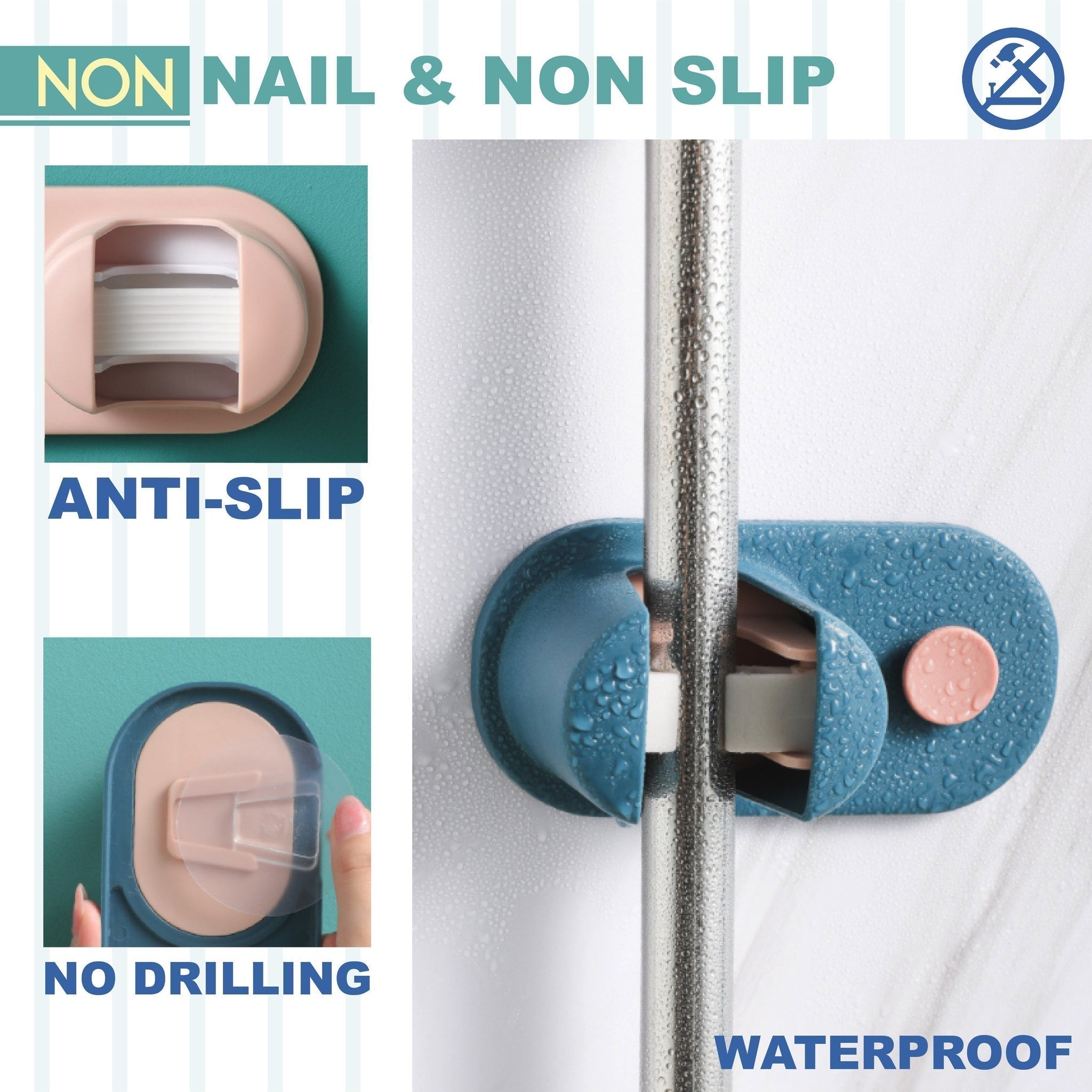 1+2 GRATIS | TidyGrip™ | Wandhalterung für Besen & Reinigungsgeräte