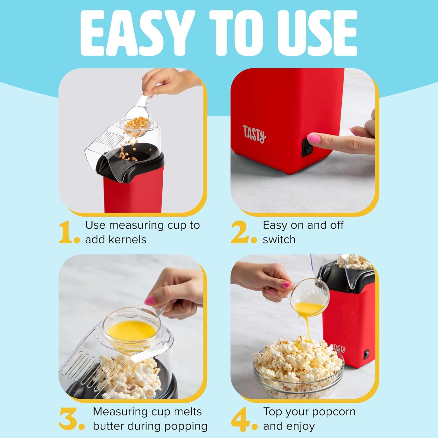 PopAir™ | Heißluft-Popcornmaschine, Gesunder und Leckerer Popcorn in Minuten