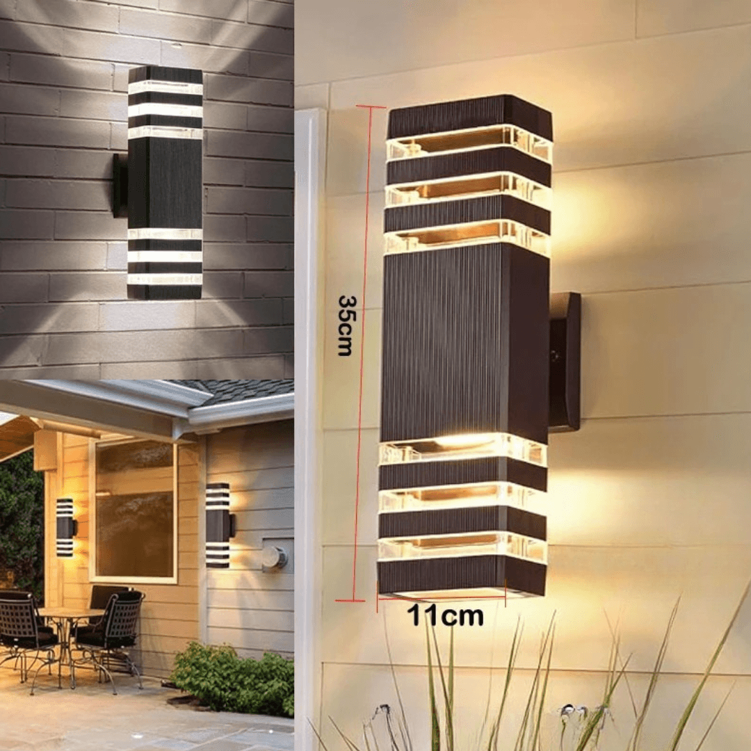 LumiBloc™ | Up & Down Effekt | E27 Fassung | IP65 Wasserdicht | Modernes Design für Garten & Balkon