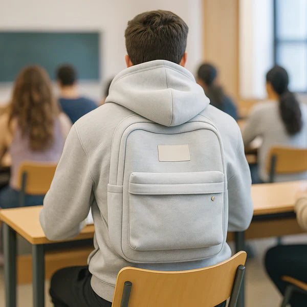 50% Rabatt | HoodSac™ | Keine Taschengebühren. Kein schweres Gepäck. Nur dein Hoodie.