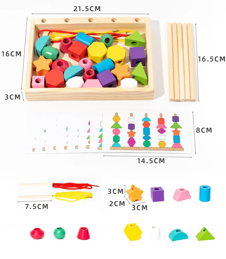 50% RABATT | Cogniblocks™ | Montessori Lernspiel aus Holz | Farben, Formen & Fantasie für kreative Kinder ab 3 Jahren