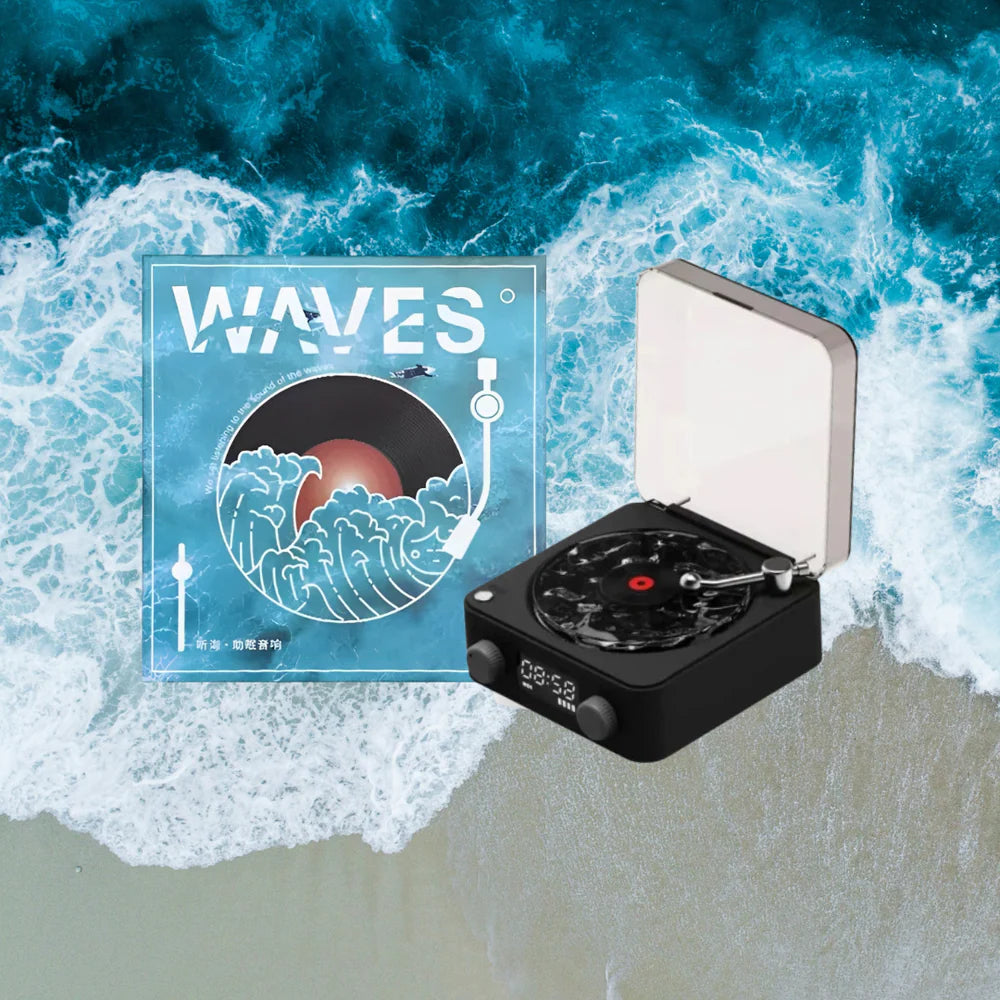 50% RABATT | SeaVell™ |  Retro Bluetooth Plattenspieler mit Ambient Light & Uhrfunktion