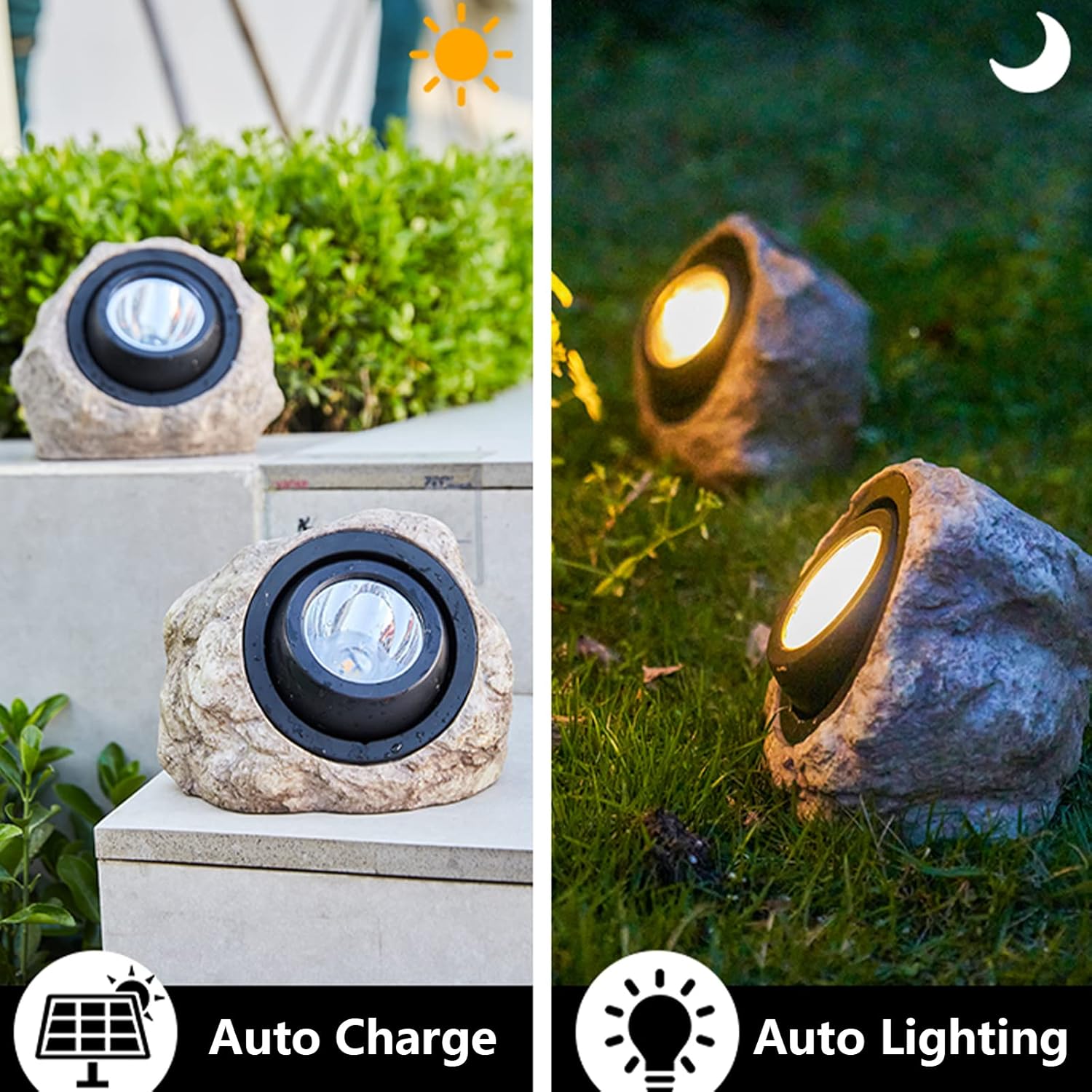 50% RABATT | BeamRock™ | Solar LED Gartenleuchte – Naturstein-Optik & wetterfest