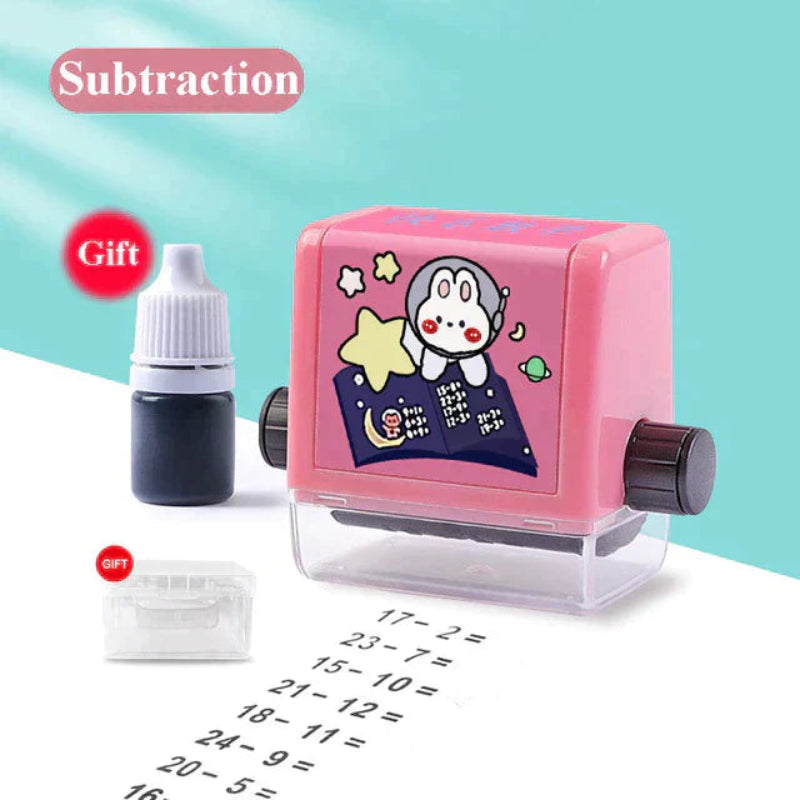 1+1 GRATIS  | SumStamp™ | Mathe-Stempelroller – 2-in-1 Lernhilfe für Rechenaufgaben bis 100