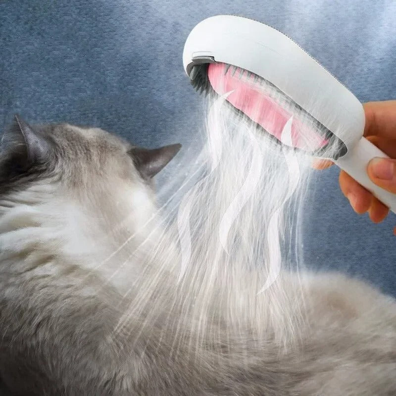 1+1 GRATIS | PetDefuzz™ | 4-in-1 Silikon-Haarbürste mit Wassertank – Fellpflege, Reinigung & Massage für Hunde & Katzen