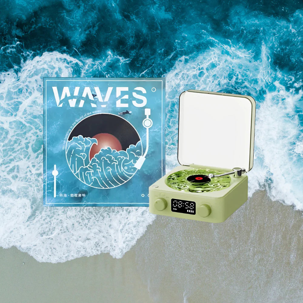 50% RABATT | SeaVell™ |  Retro Bluetooth Plattenspieler mit Ambient Light & Uhrfunktion