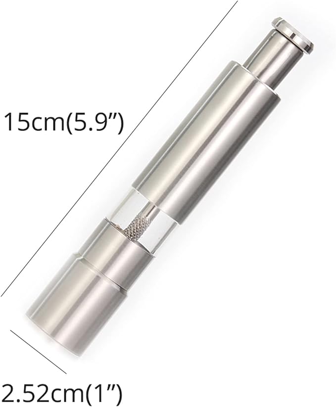 1+1 GRATIS | PushMill™ | Gewürzmühle – Einhand Edelstahl Mühle für Salz, Pfeffer & Kräuter