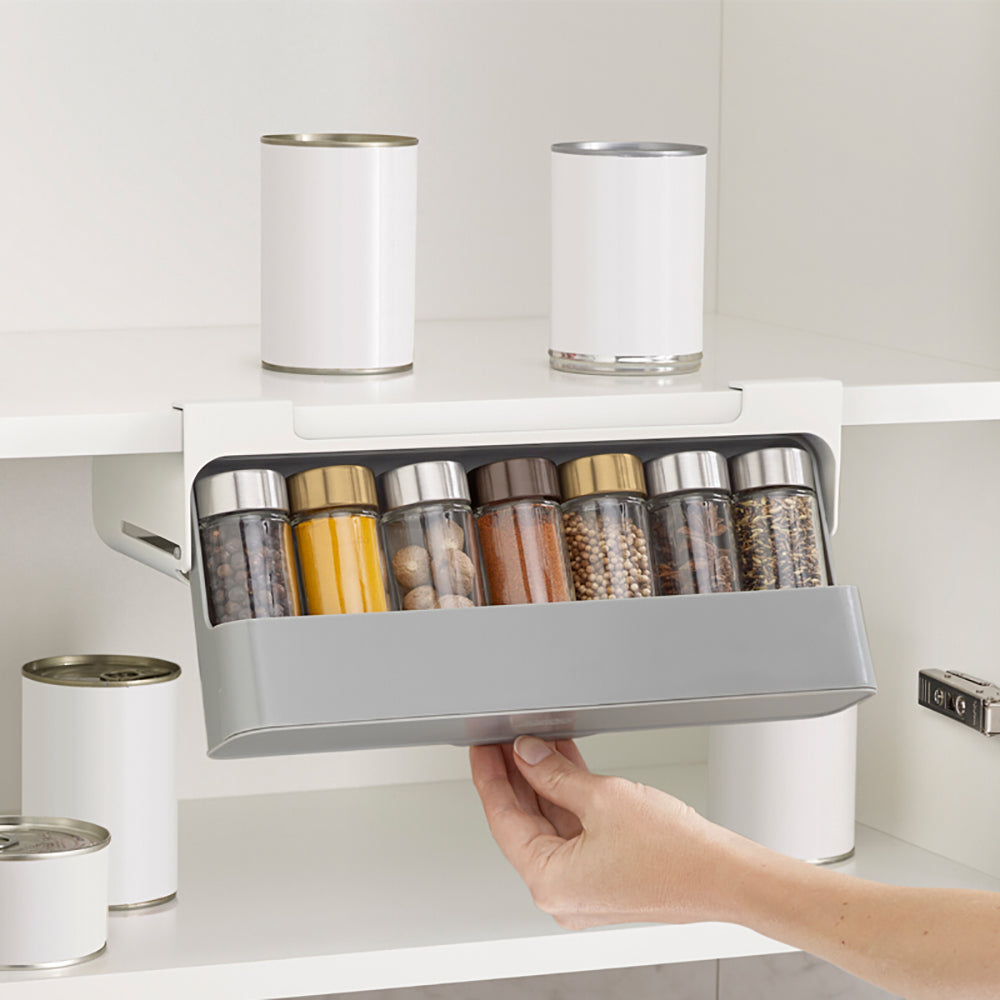 1+1 GRATIS | StealthSpice™ | Unsichtbarer Unterregal-Gewürzorganizer für mehr Platz & Ordnung in deiner Küche