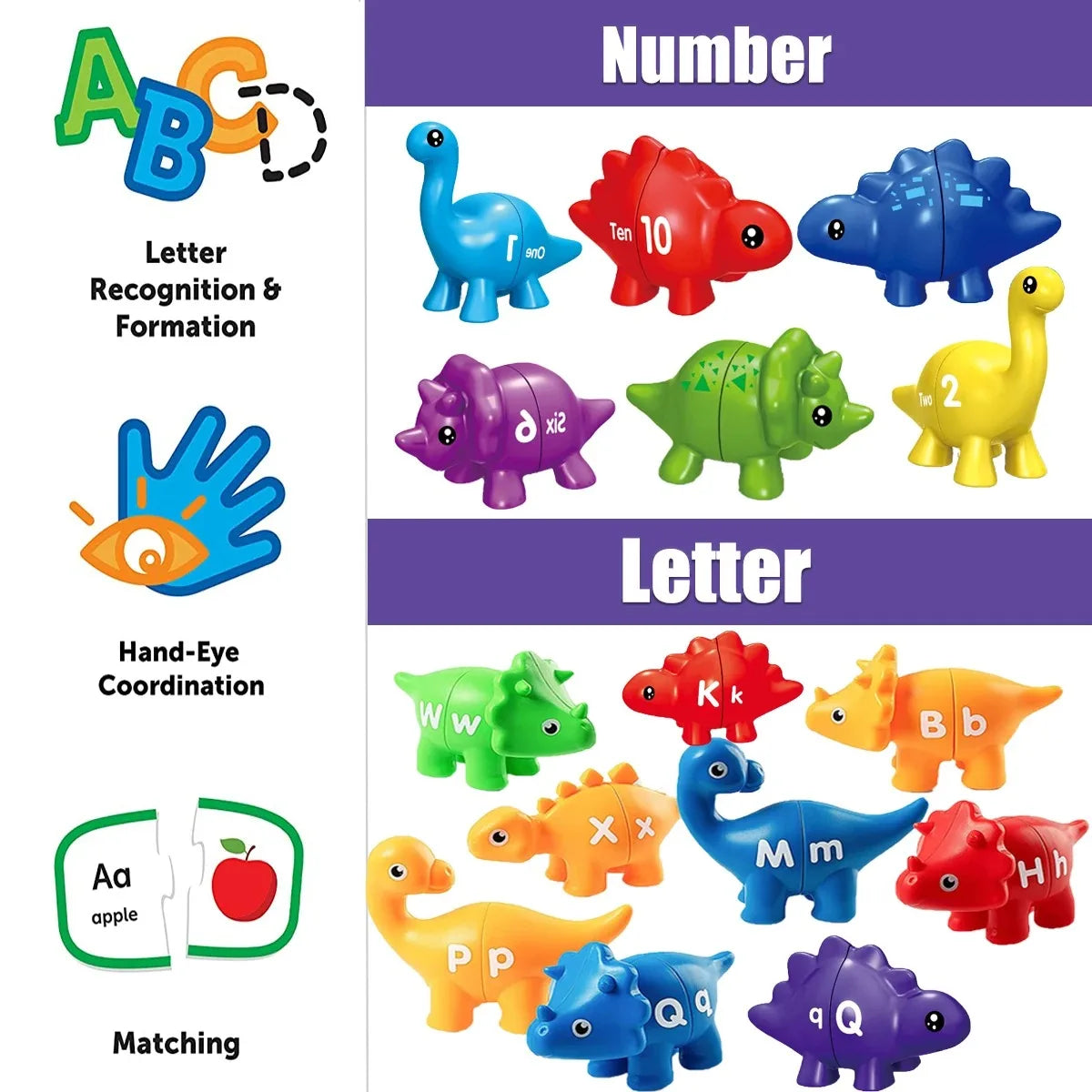 50% RABATT | Learnasaur™ | Alphabet-Dinosaurier-Set – Montessori Lernspielzeug für Kinder A–Z