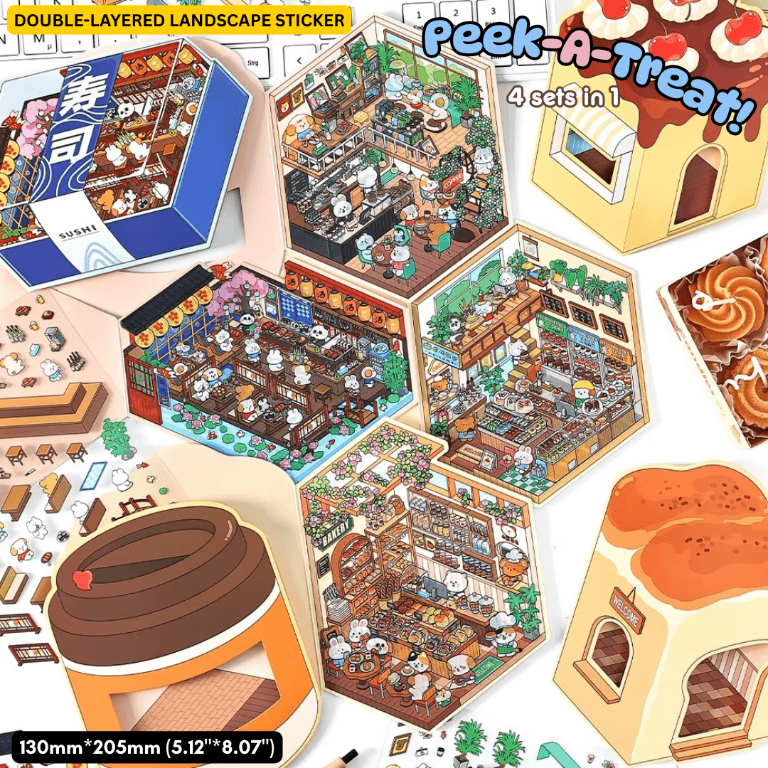50% RABATT | Sticktopia™ | 3D Entspannungs-Sticker-Set für Achtsamkeit & Kreativität | Gestalte deine eigene Mini-Welt
