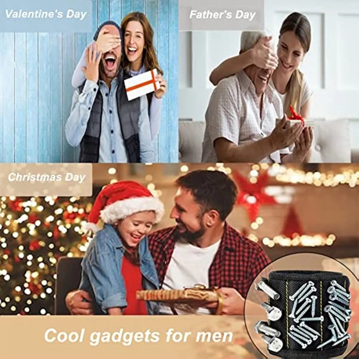 1+1 GRATIS | MagnoBand™ | Magnetisches Werkzeug-Armband – Schrauben, Nägel & Bits immer griffbereit