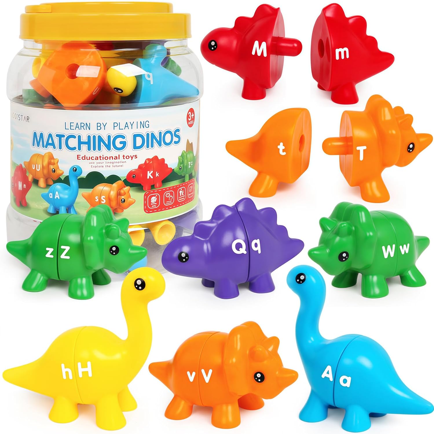 50% RABATT | Learnasaur™ | Alphabet-Dinosaurier-Set – Montessori Lernspielzeug für Kinder A–Z