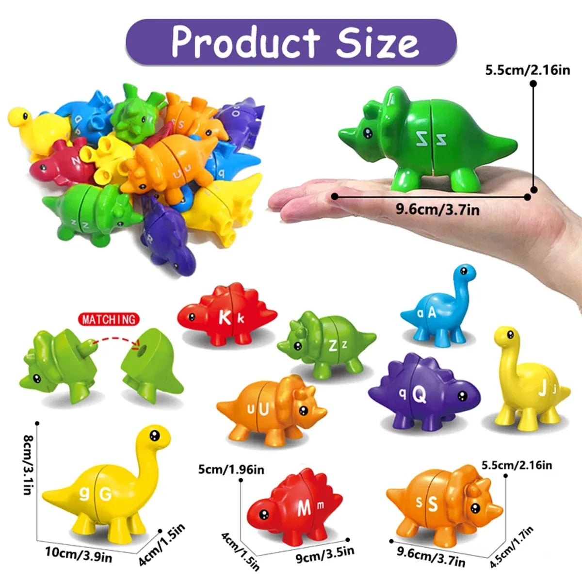 50% RABATT | Learnasaur™ | Alphabet-Dinosaurier-Set – Montessori Lernspielzeug für Kinder A–Z