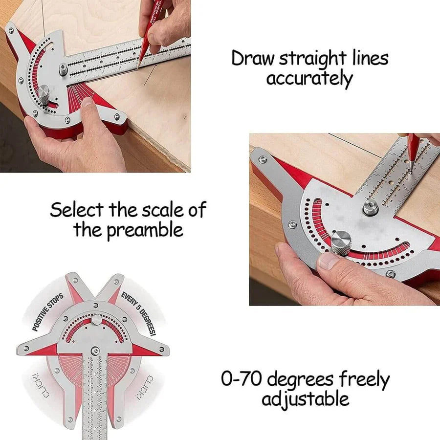 50% RABATT | MeasurePro™ | Verstellbares Winkel- & Kantenlineal – Edelstahl Präzisionswerkzeug für Schreiner & DIY