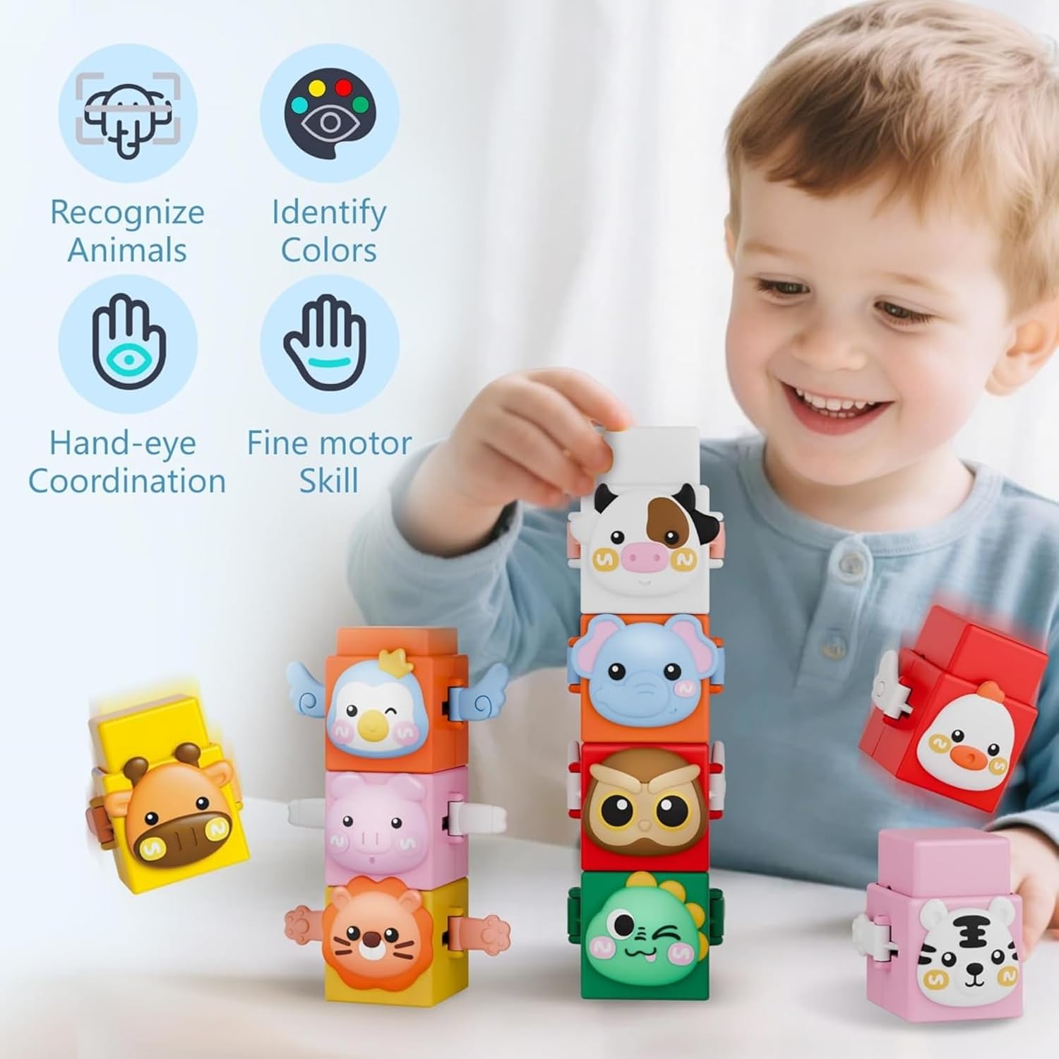 50% RABATT | Stackimals™ | Stapelspiel für Kleinkinder – Motorik fördern & kreativ spielen