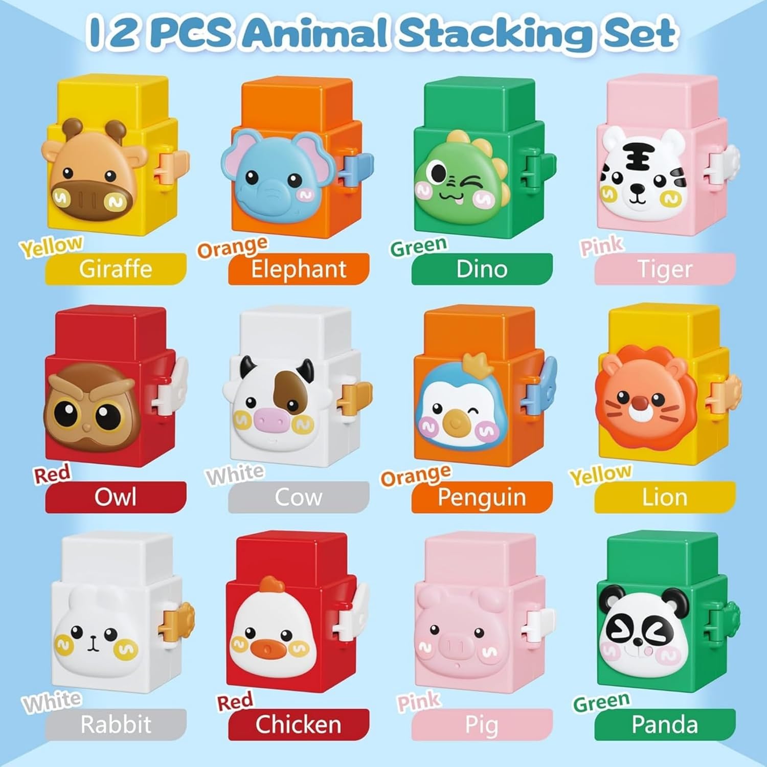 50% RABATT | Stackimals™ | Stapelspiel für Kleinkinder – Motorik fördern & kreativ spielen