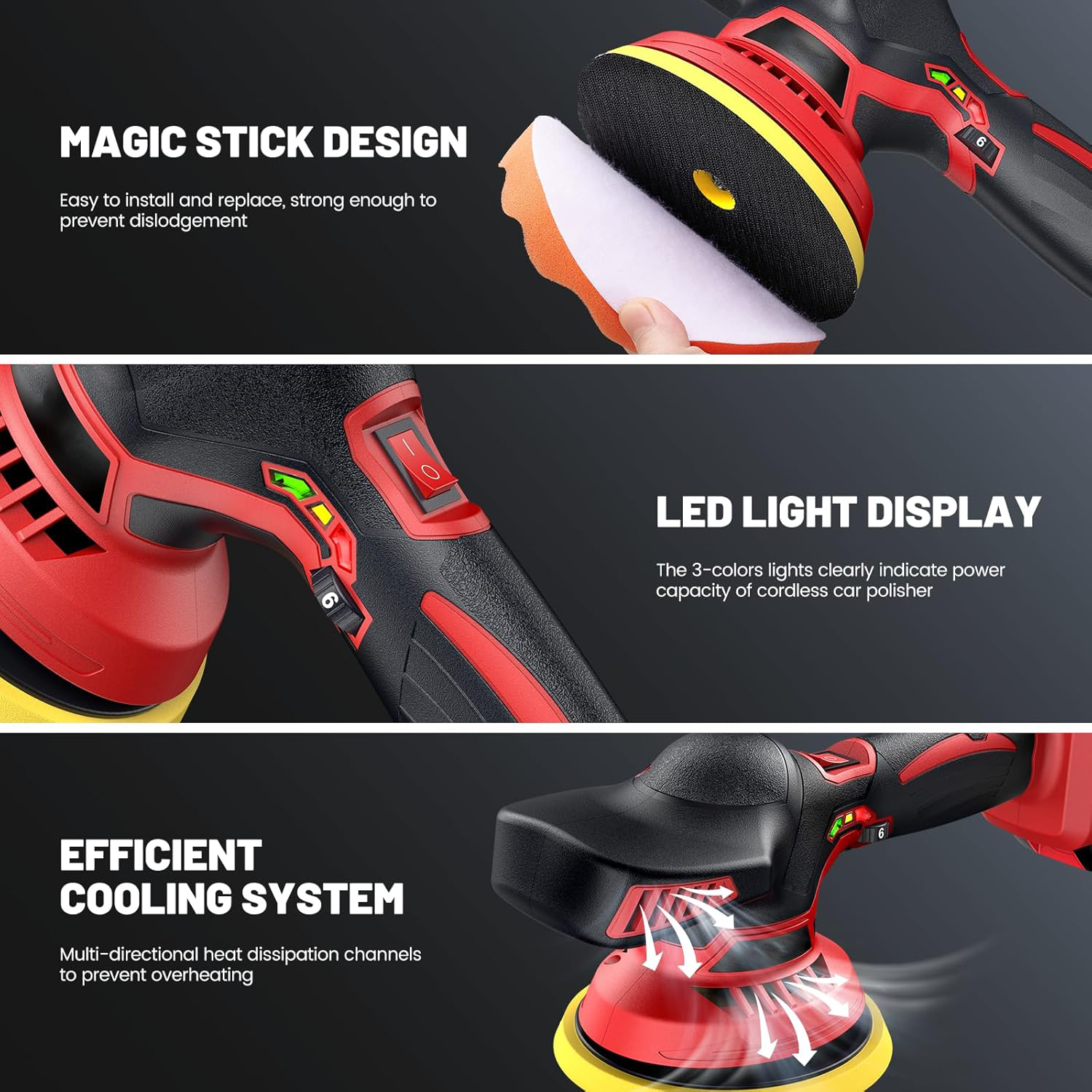 50% RABATT | TurboShine™ | Kabelloser Dual-Action Polierer – Professioneller Auto-Poliermaschine für Kratzer, Swirls & Hochglanz | Akku Polierer für Auto, Möbel & Leder