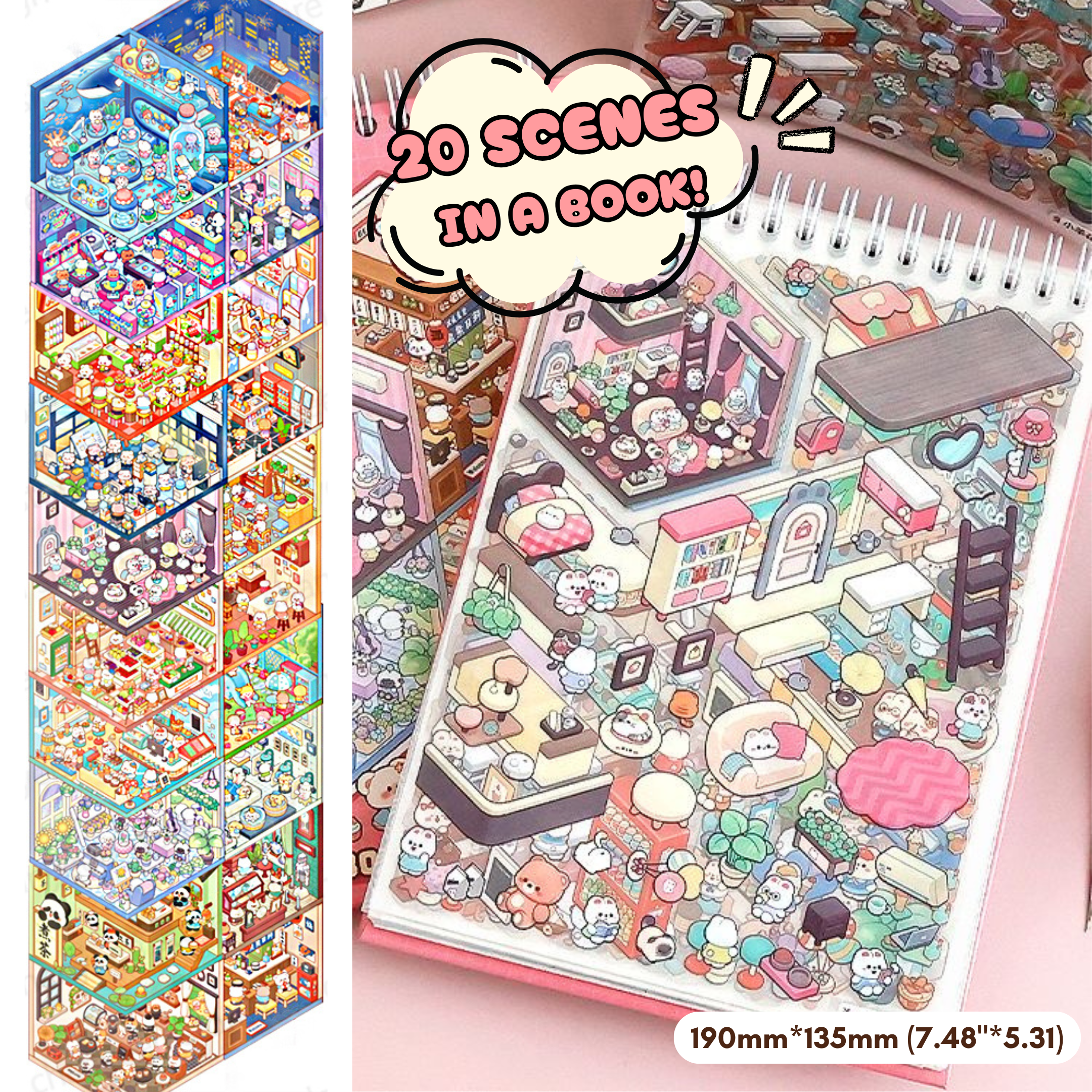 50% RABATT | Sticktopia™ | 3D Entspannungs-Sticker-Set für Achtsamkeit & Kreativität | Gestalte deine eigene Mini-Welt