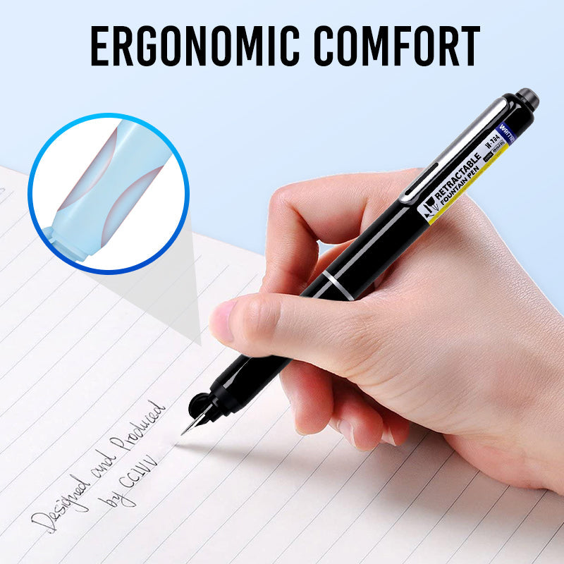1+1 GRATIS | Inkridge™ | Retract Füllfederhalter-Set – EF-Feder, schnelltrocknende Tinte & ergonomisches Design