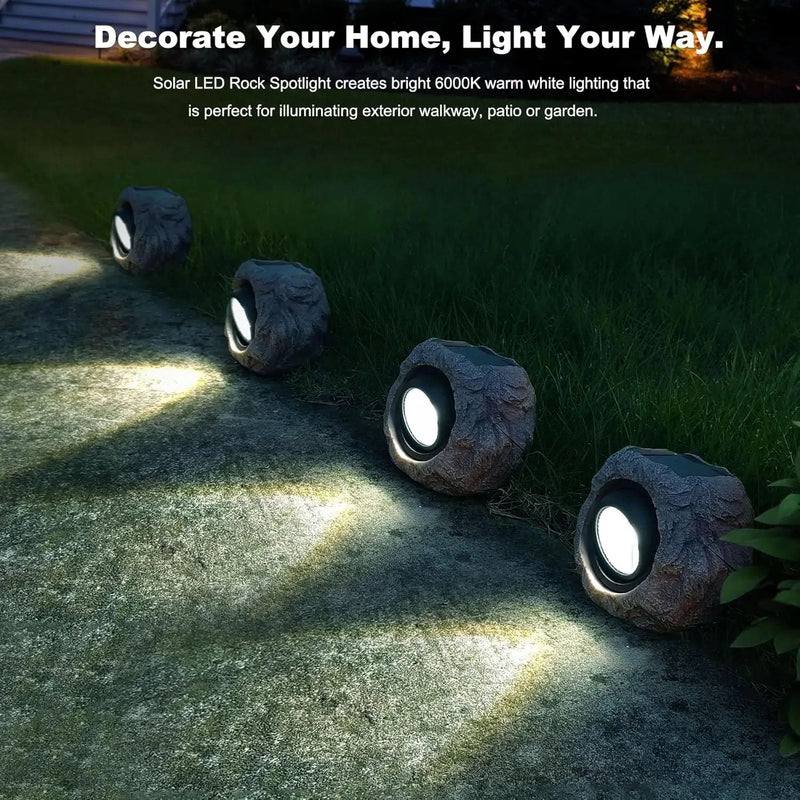 50% RABATT | BeamRock™ | Solar LED Gartenleuchte – Naturstein-Optik & wetterfest