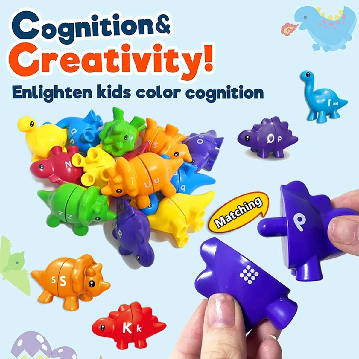 50% RABATT | Learnasaur™ | Alphabet-Dinosaurier-Set – Montessori Lernspielzeug für Kinder A–Z
