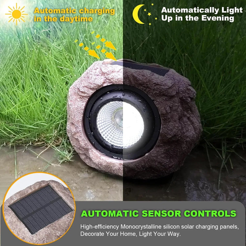 50% RABATT | BeamRock™ | Solar LED Gartenleuchte – Naturstein-Optik & wetterfest