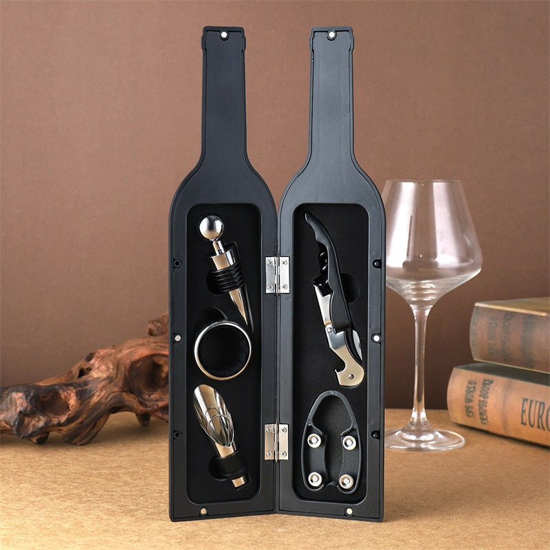 50% RABATT | VelourVin™ | Exklusives 5-teiliges Weinaccessoire-Set in eleganter Flaschenform | Das perfekte Geschenk für Weinliebhaber & Genießer