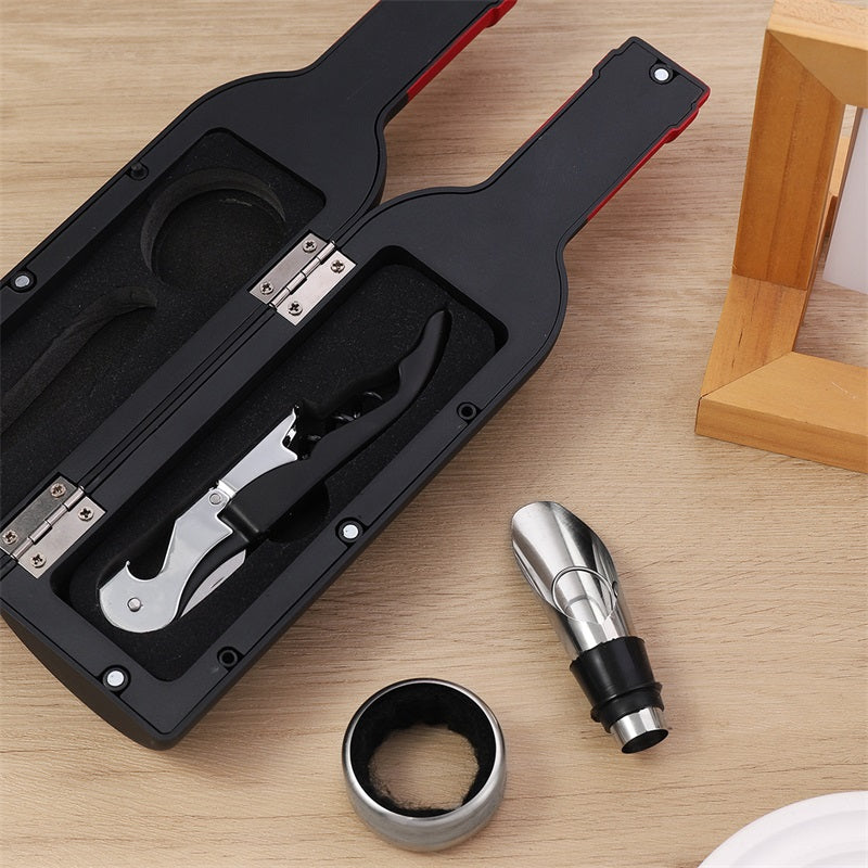 50% RABATT | VelourVin™ | Exklusives 5-teiliges Weinaccessoire-Set in eleganter Flaschenform | Das perfekte Geschenk für Weinliebhaber & Genießer