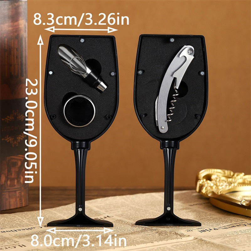 50% RABATT | VelourVin™ | Exklusives 5-teiliges Weinaccessoire-Set in eleganter Flaschenform | Das perfekte Geschenk für Weinliebhaber & Genießer