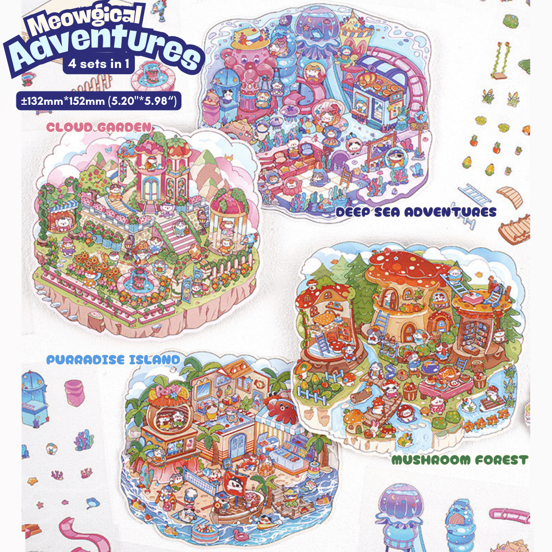 50% RABATT | Sticktopia™ | 3D Entspannungs-Sticker-Set für Achtsamkeit & Kreativität | Gestalte deine eigene Mini-Welt