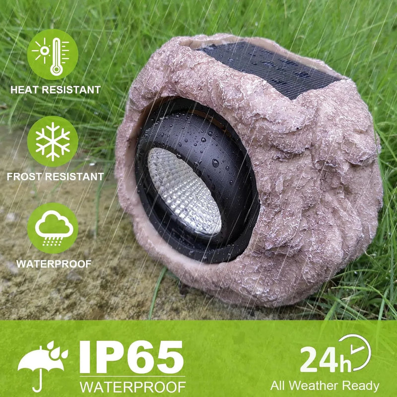 50% RABATT | BeamRock™ | Solar LED Gartenleuchte – Naturstein-Optik & wetterfest