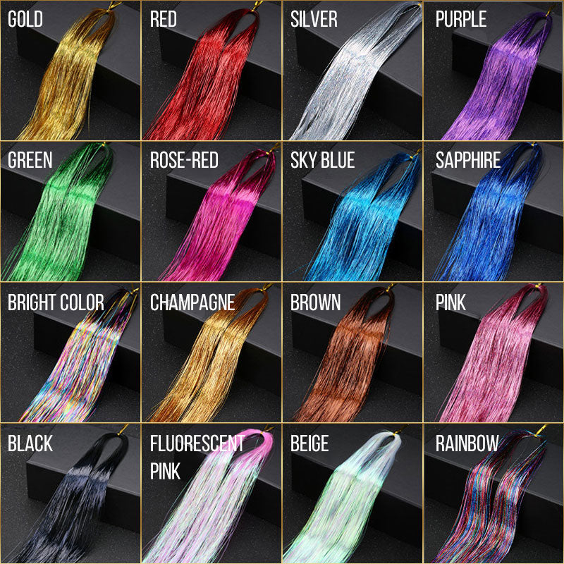 1+1 GRATIS | PrismeHair™ | Glitzernde Haar-Tinsel Extensions für funkelnde Styles