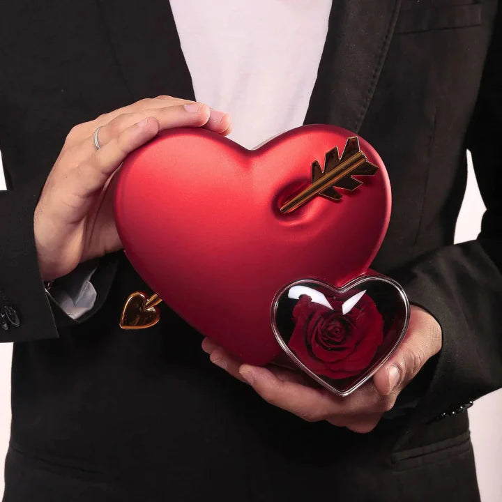 HeartGlow™ | Schmuckkästchen Herz „Love Struck“ – mit Geheimfach für Verlobungs- oder Ehering