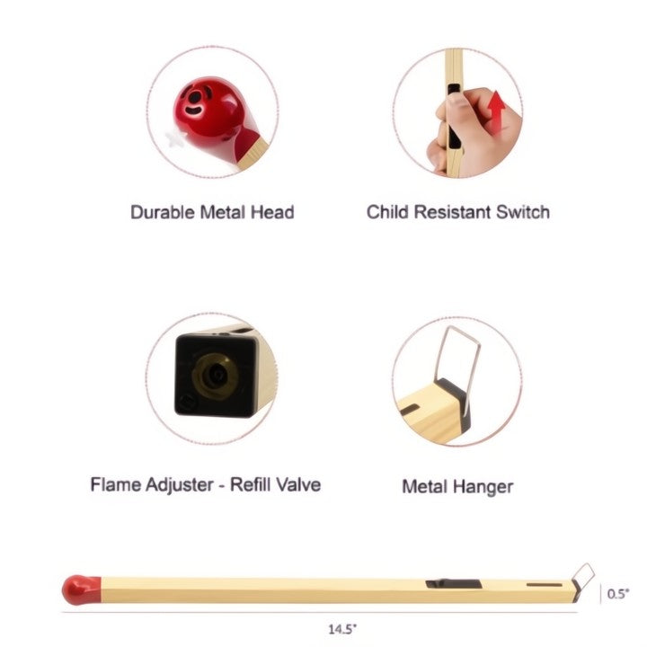 FlameStick™ | Stylishes, nachfüllbares Feuerzeug mit windfester Flamme