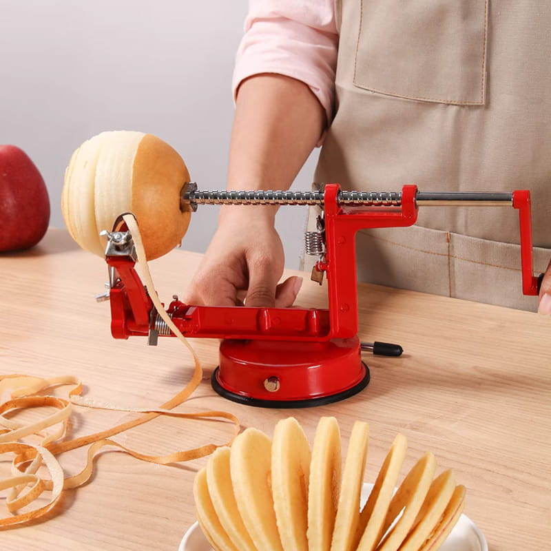 SpiraPeel | 3-in-1 Handkurbel-Schäler zum Schälen, Entkernen und Schneiden