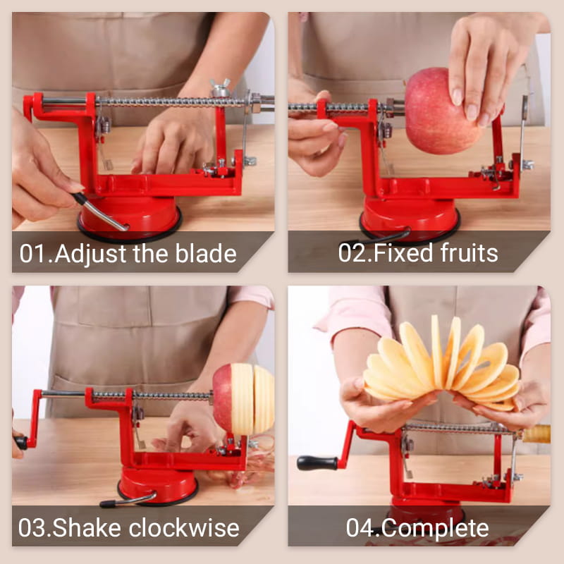 SpiraPeel | 3-in-1 Handkurbel-Schäler zum Schälen, Entkernen und Schneiden