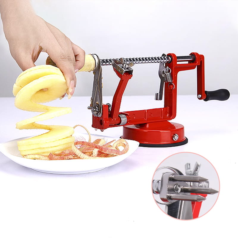 SpiraPeel | 3-in-1 Handkurbel-Schäler zum Schälen, Entkernen und Schneiden
