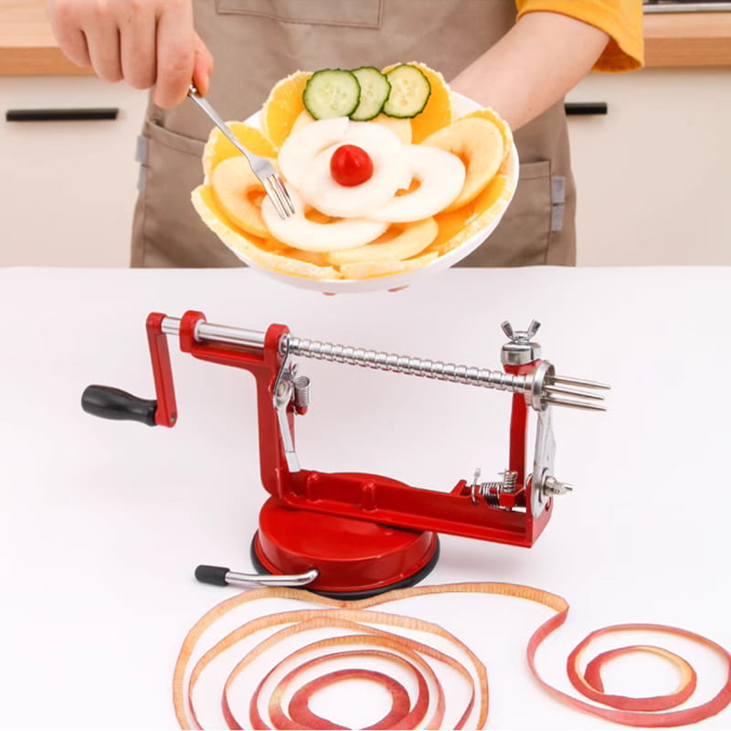 SpiraPeel | 3-in-1 Handkurbel-Schäler zum Schälen, Entkernen und Schneiden