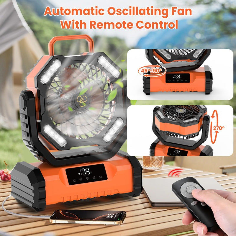 TranquilBreeze™ | Tragbarer oszillierender Ventilator mit Fernbedienung