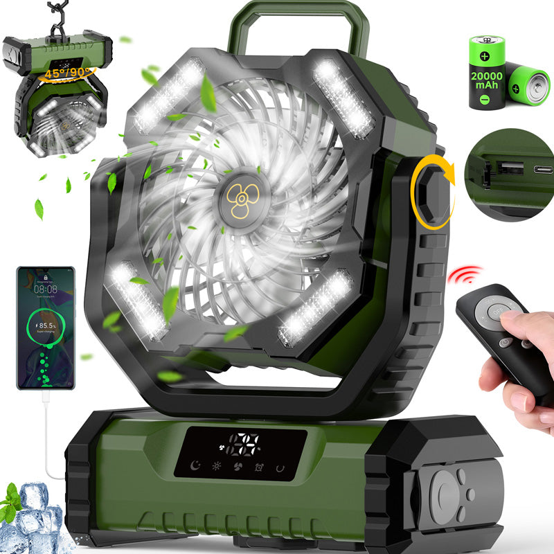 TranquilBreeze™ | Tragbarer oszillierender Ventilator mit Fernbedienung