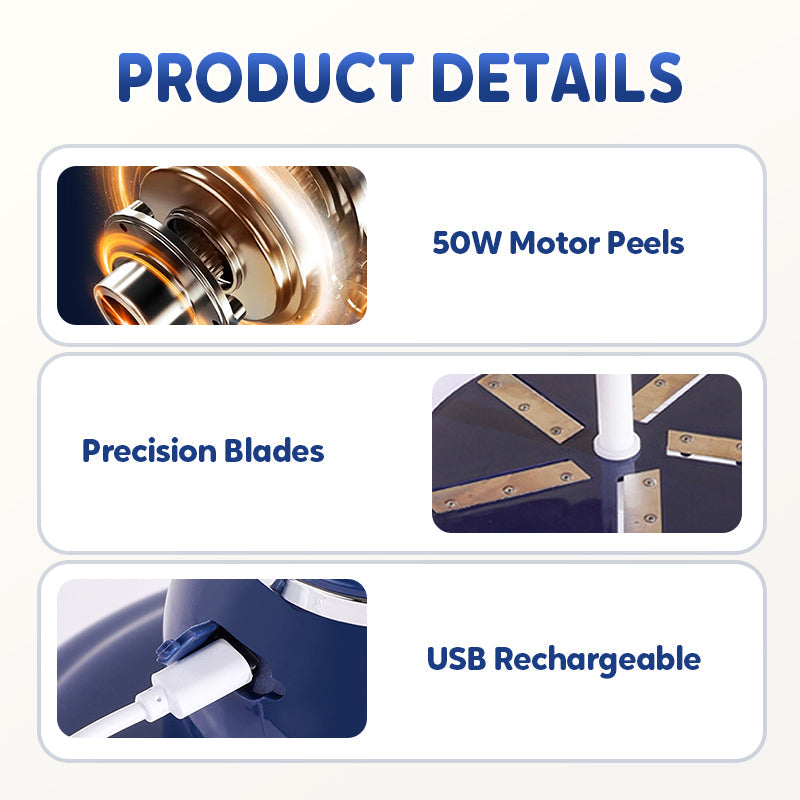 50% Rabatt | PeelMaster™ | Tragbarer automatischer Obst- & Gemüseschäler